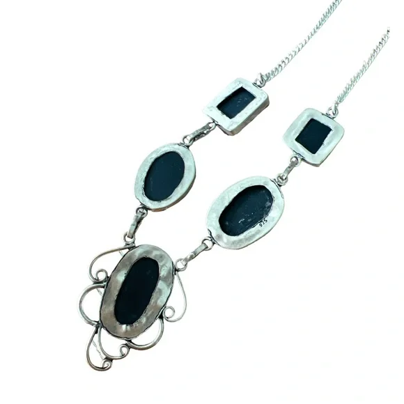 Black Tourmaline Sterling Silver Handmade Necklace - Picture 3 of 4